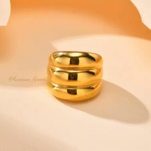 Bold Croissant Statement Ring – Stainless Steel - Image 2