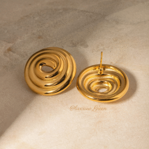 Elegant Coil Twist Earrings – 18K Gold Plated - Image 2