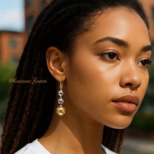 Trinity Drop Ball Earrings – 3-Layered Elegance - Image 1