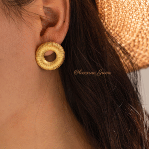 Metallic Round Stud Earrings – Everyday Elegance - Image 2