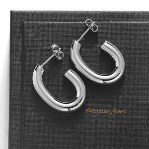 Minimalist Classic Style Silver Stainless Steel Earrings. - Image 1