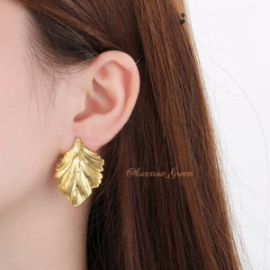 Golden Foliage Earrings – Nature-Inspired Elegance - Image 1