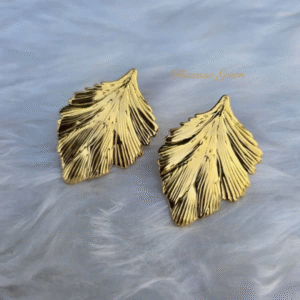 Golden Foliage Earrings – Nature-Inspired Elegance - Image 2