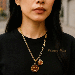 Classic Charm Smile Face Pendant Necklace – 18K Gold Plated - Image 1