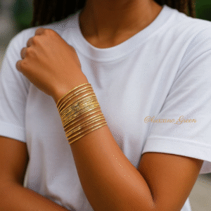 Radiant Gold Stainless Steel Stack Up Bracelet - Image 4