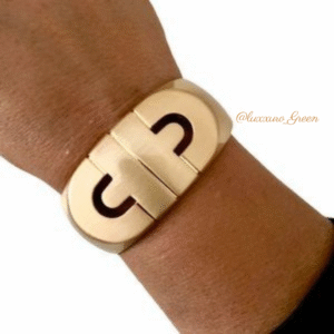 Glossed Metal Statement Bracelet – Heavy Industry Chic - Image 1