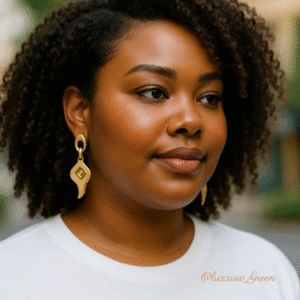Iconic 18K Gold Pyramid Drop Link Earrings - Image 1