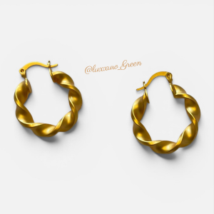 Twisted Satin Gold Earrings - Image 1