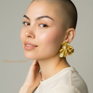 Golden Bloom Floral Earrings - Image 1