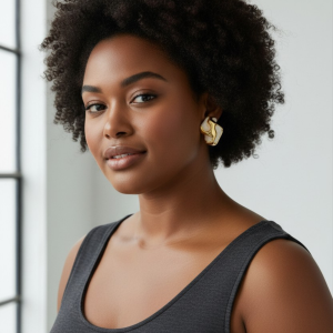 Abstract Gold Statement Earrings - Image 1