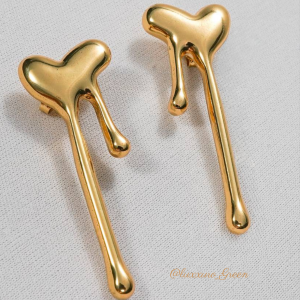 Melted Heart Drop Earrings - Image 1
