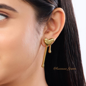 Melted Heart Drop Earrings - Image 2