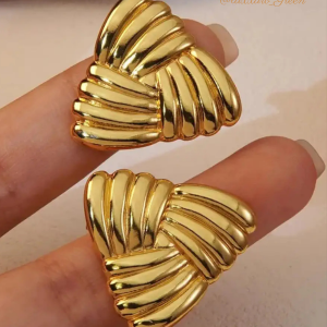 Golden Bowknot Earrings - Image 2