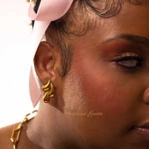 Abstract Golden Leaf Statement Earrings - Image 3
